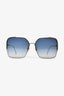 Fendi Gold/Blue Gradient Lens Round Frame Sunglasses
