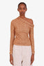 Self-Portrait Gold Sequin Asymmetrical Top Size 2