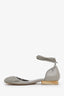 Lemire Grey Leather Micro Ballet Flats Size 36