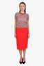 Versace Red Double-Zip Pencil Skirt Size 44