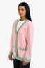 Pre-loved Chanel™ 2024 Cashmere Pink/Green Cardigan Size 36