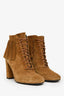 Saint Laurent Brown Suede Fringe Lace Up Bootie Size 36.5