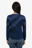 Burberry Brit Blue Wool/Cashmere Argyle Zip Up Cardigan Size XS