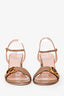 Gucci Taupe Leather Marmont Sandal Block Heels Size 38
