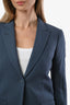 Gucci Slate Blue Wool Blazer + Cropped Trouser Set Size 38