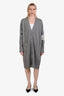 Thom Browne Grey Wool Striped Sleeve Long Cardigan Size 0
