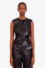 Simkhai Faux Leather Draped 'Wynter' Sleeveless Top Size 4