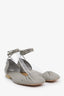 Lemire Grey Leather Micro Ballet Flats Size 36