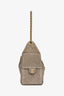 Pre-loved Chanel™ 25 Taupe Quilted Suede Small Bucket Bag
