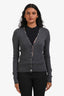 Burberry Brit Grey Nova Check Wool Button Down Cardigan Size XS