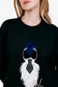 Fendi Black Mink Fur Trim 'Karl Lovers' Sweater Size 46