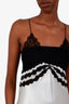 Saint Laurent Champagne/Black Silk Lace Knee-Length Dress Size 38