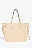 Louis Vuitton Cream Empreinte Leather Neverfull MM Tote with Pouch