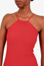Rick Owens Red Ribbed Halter Neck Maxi Dress Size 4