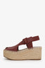 Celine Burgundy Leather Espadrilles Size 39