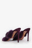 Aquazzura Purple Fur Purr 105 Mules Size 37.5