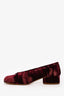 Maison Margiela Cordovan Red Velvet Tabi Ballet Block Heel Size 41