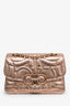 Salvatore Ferragamo Gold Metallic Gancini Quilted Leather Shoulder Bag