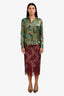 L'Agence Burgundy Lace Midi Skirt Size 6