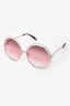 Chloe Gold/Pink 'Carolina' Round Sunglasses