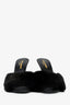 Saint Laurent Black Mink Fur Heeled Mules Size 38.5