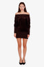Robe courte en velours marron Moncler, taille M