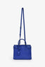 Saint Laurent Blue Grained Leather Baby 'Sac de Jour' Top Handle Bag With Strap