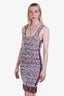 Balmain White/Multicolour Knit Fringe Sleeveless Dress Size 38
