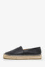 Pre-loved Chanel™ Black Lambskin Leather Interlocking CC Logo Espadrilles Size 36
