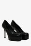 Saint Laurent Black Leather Tribtoo Platform Pumps Size 40