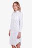 Thom Browne White Oxford Grosgrain Placket Shirtdress Size 36