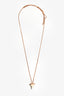 Givenchy Rose Gold Tone Double Chain Shark Tooth Necklace