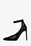 Saint Laurent Black Leather Ankle Strap Pumps Size 37