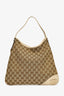 Gucci Brown/Cream Canvas and Leather GG Britt Hobo Bag