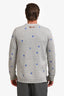 Ader Error Grey/Blue Logo Embroidered Cardigan Size A2