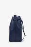 Mansur Gavriel Navy Leather Logo Bucket Bag