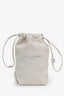 Saint Laurent 2019 Cream Leather 'Mini Teddy' Bucket Bag with Pouch
