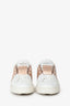 Valentino White/Rose Gold Leather Rockstud Untitled Sneakers Size 35.5