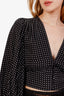 Equipment Femme Navy Polka Dot Silk Cropped Blouse Size XS
