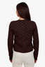 Gucci Brown GG Jacquard Logo Cardigan Size L