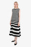 Pleats Please Issey Miyake Black/White Striped Sleeveless Dress Size 3