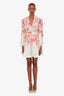Zimmermann Orange/Multicolour Linen Long Sleeve Mini Dress Size 1