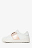 Valentino White/Rose Gold Leather Rockstud Untitled Sneakers Size 35.5