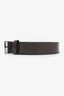 Gucci Brown Plutone Calfskin Interlocking G Plaque Belt Size 90