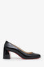 Escarpins Christian Louboutin noirs en cuir verni à bout rond, pointure 36