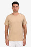 Burberry Beige Cotton Nova Check Trim Slim-Fit Short Sleeve T-Shirt Size L
