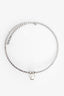 Miu Miu Silver Tone Crystal Faux Pearl Choker Necklace