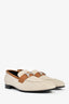 Hermès Beige Canvas Tan Leather H Loafers Size 40