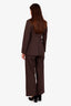 Hermès Brown Wool Single Breasted Two-piece Suit Size 34