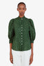 Smythe Green Polka Dot Cotton 'Frontier' Button Up Top Size XS